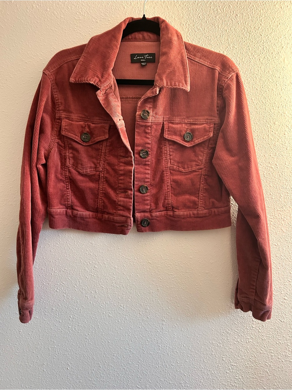 Love Tree Rust Corduroy Cropped Jacket